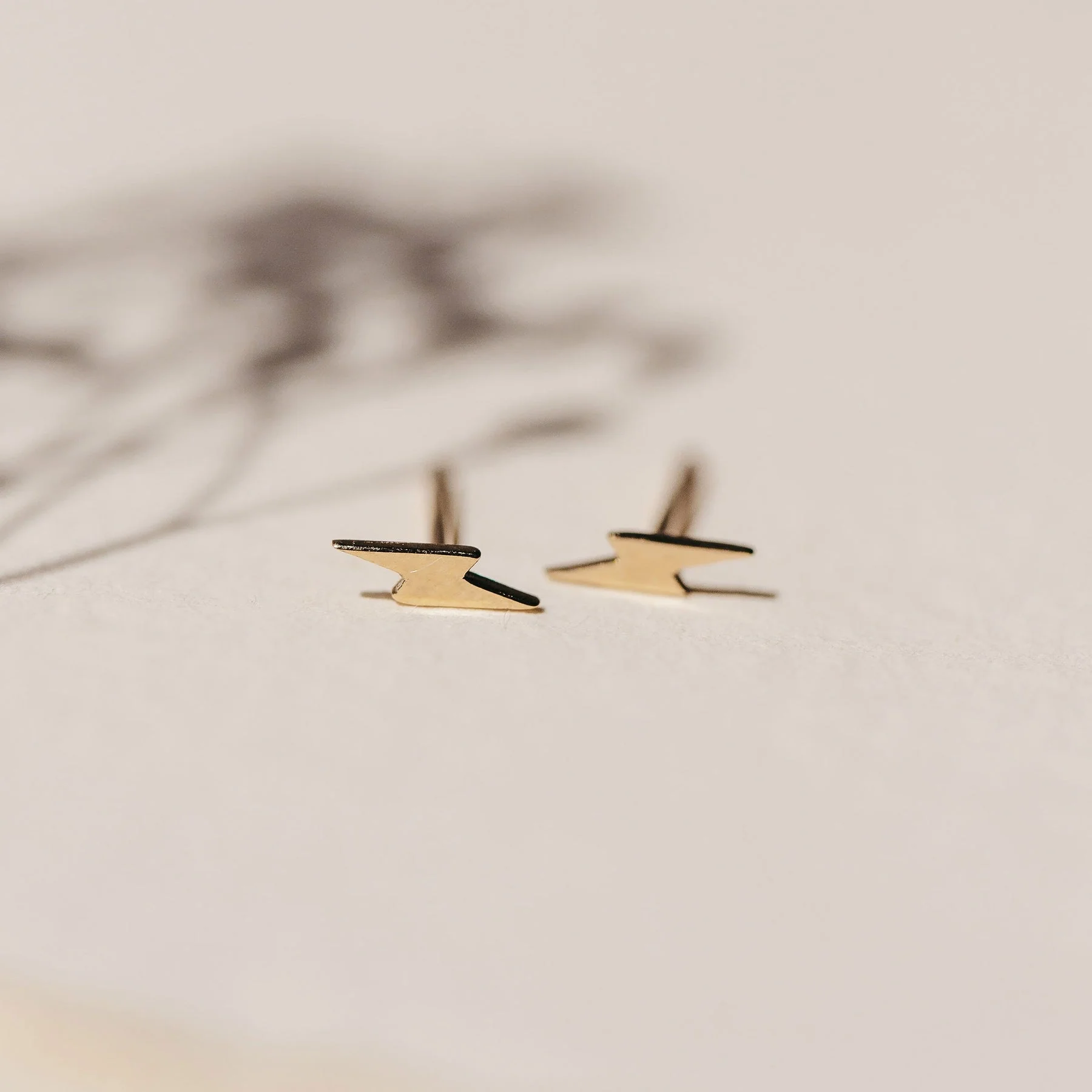 Everyday Little Lightning Bolt Earring (14K Gold) - Image 3