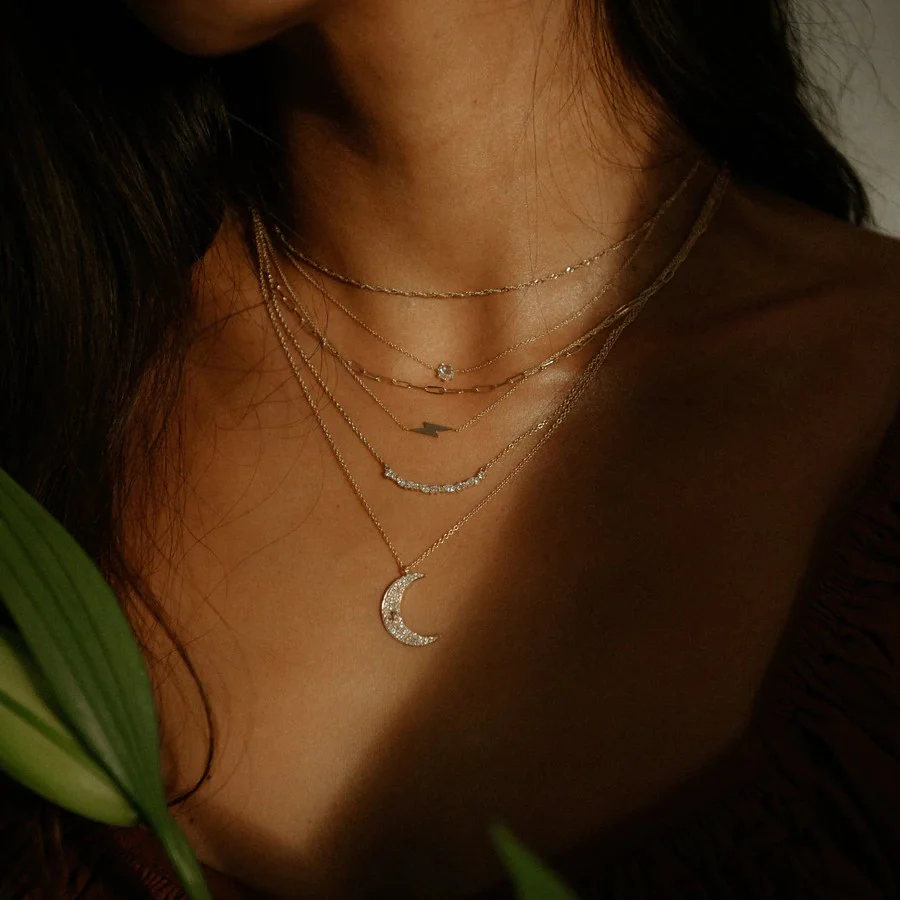 Everyday Little Lightning Bolt Necklace (14K Gold) - Image 3