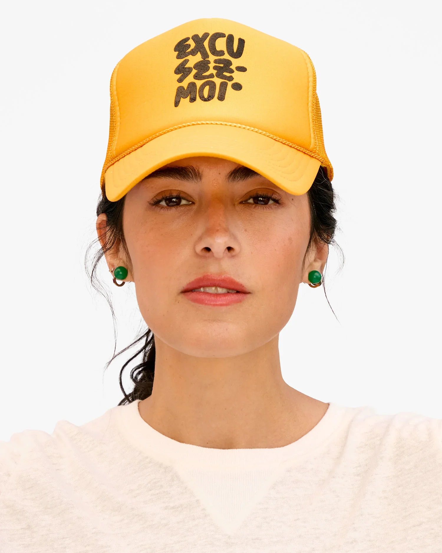"Excusez Moi" Trucker Hat (Marigold)