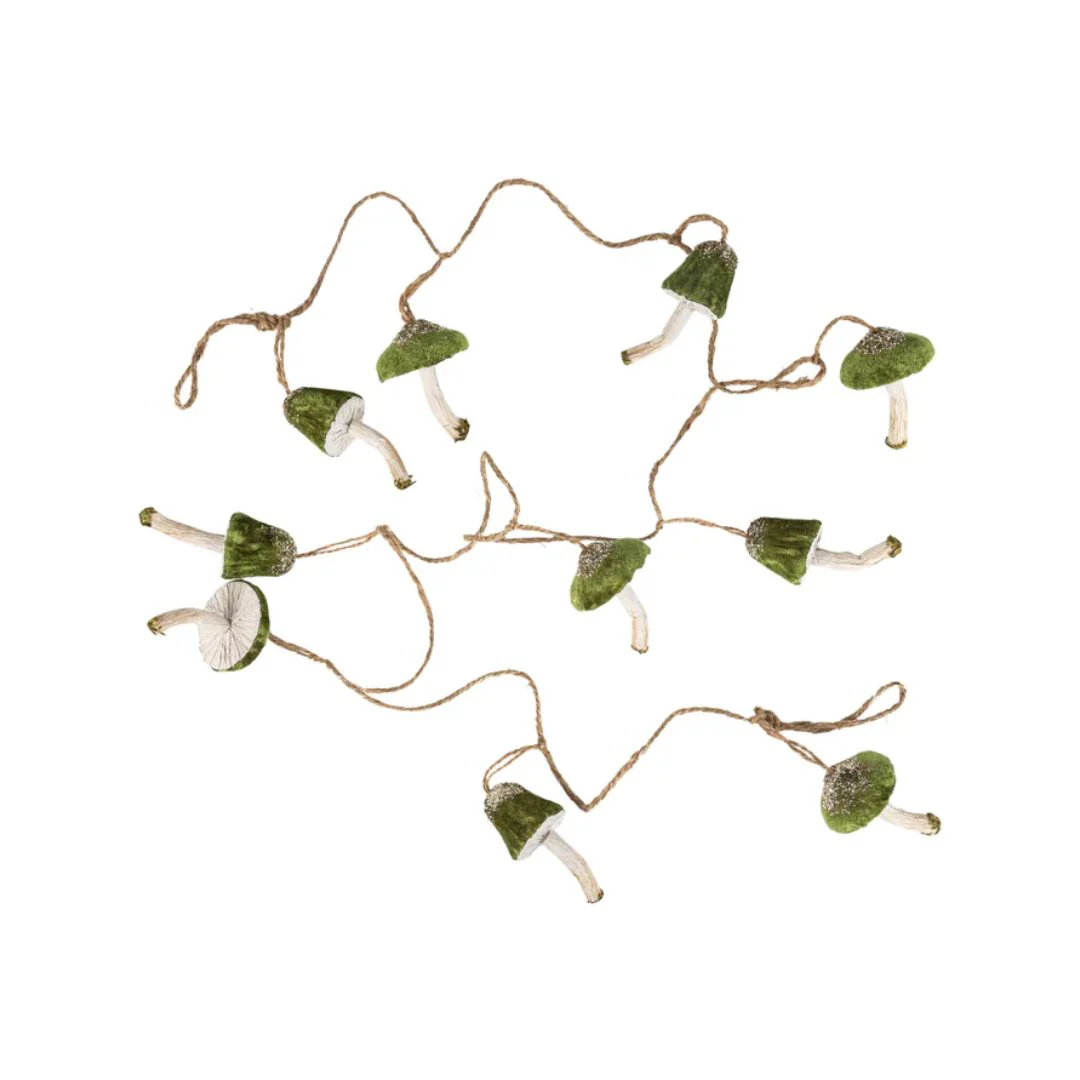 Velvet and Paper Mushroom Garland - Image 2