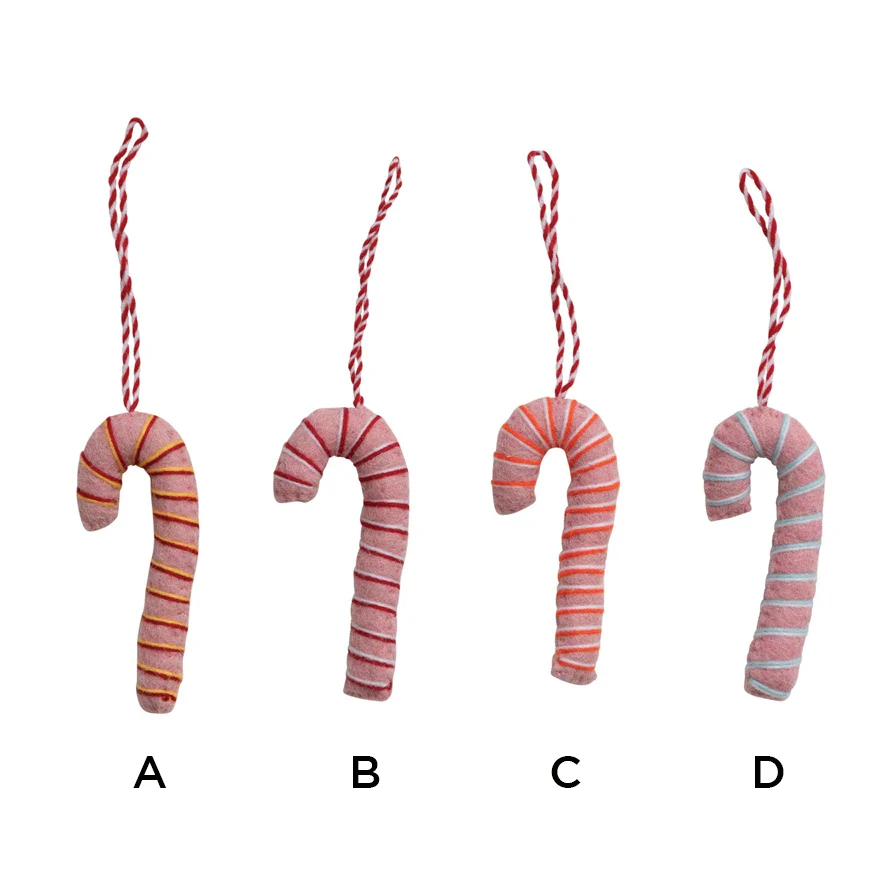 Felt Candy Cane Ornament (Assorted Styles) - Image 3