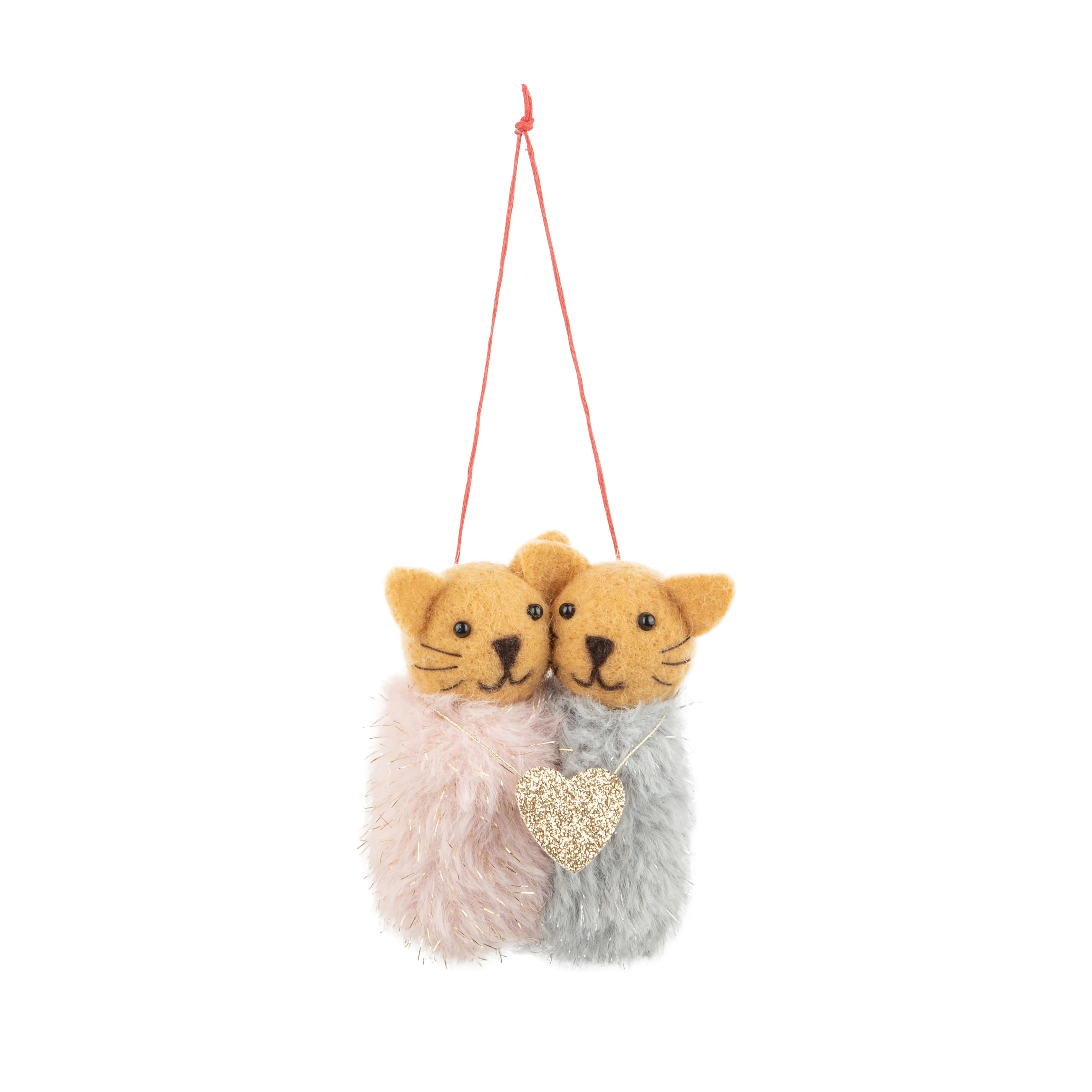 Felt Cat Couple Ornament