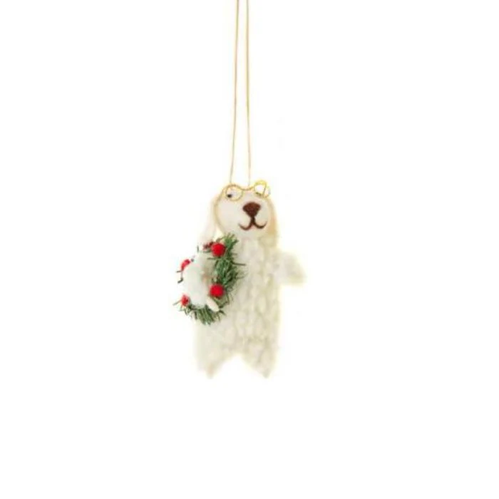 Felt Christmas Sheep Ornament (Wreath)