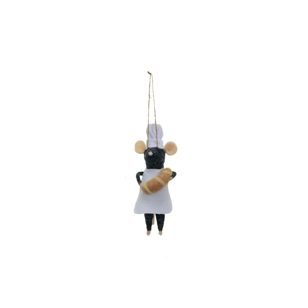 Felt Chef Mouse Ornament - Image 2