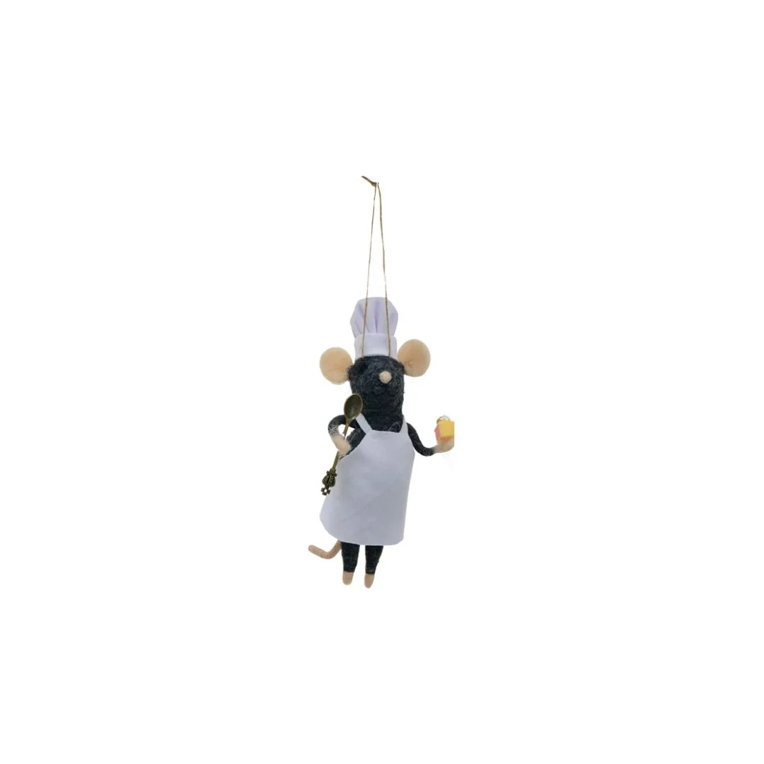 Felt Chef Mouse Ornament - Image 3