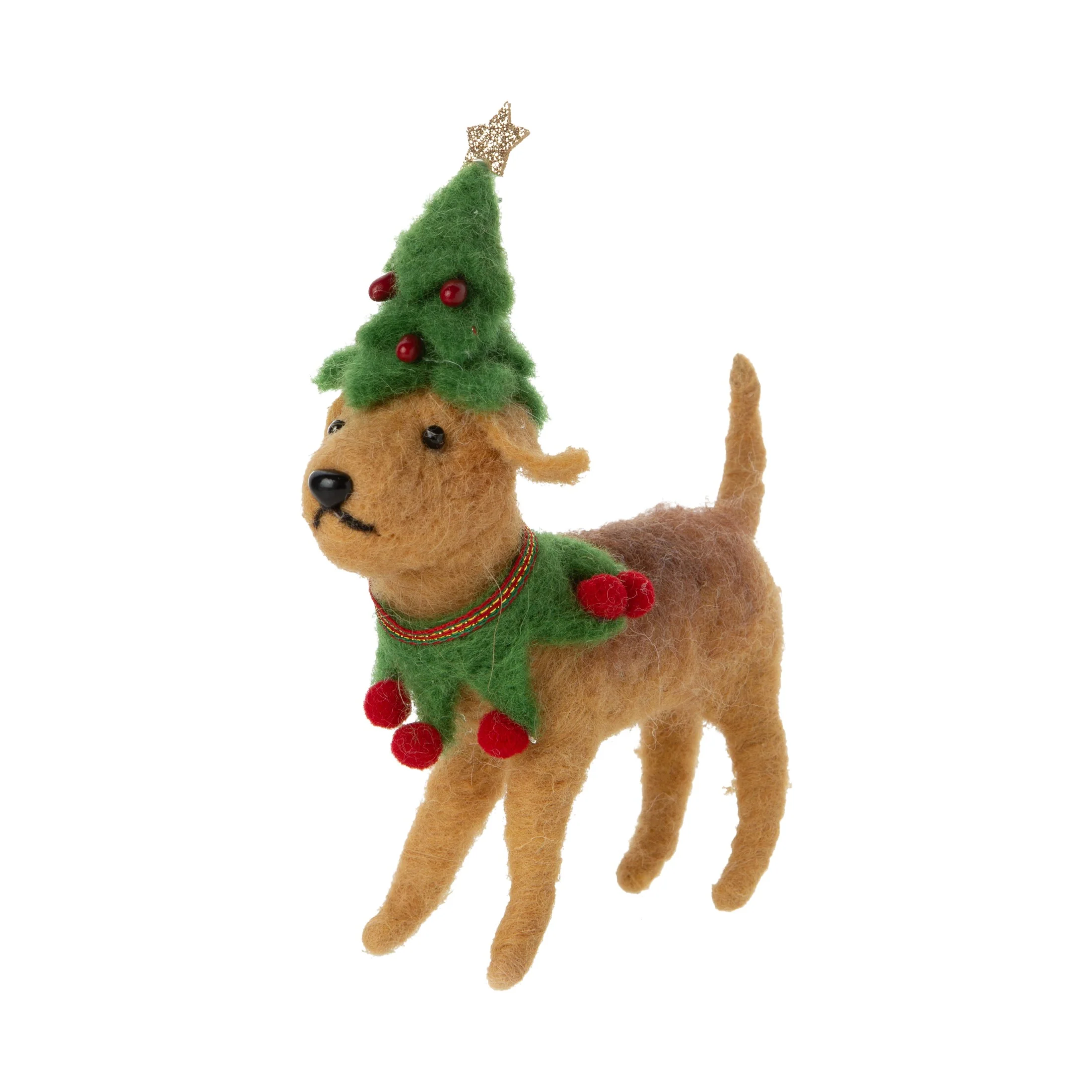 Felt Dog in Christmas Tree Costume Ornament