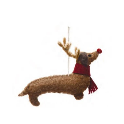 Felt Dog Ornament (Reindeer Dog)