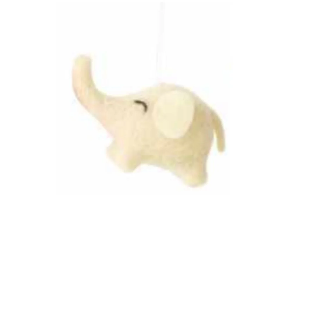 Felt Mini Elephant Ornament (White)