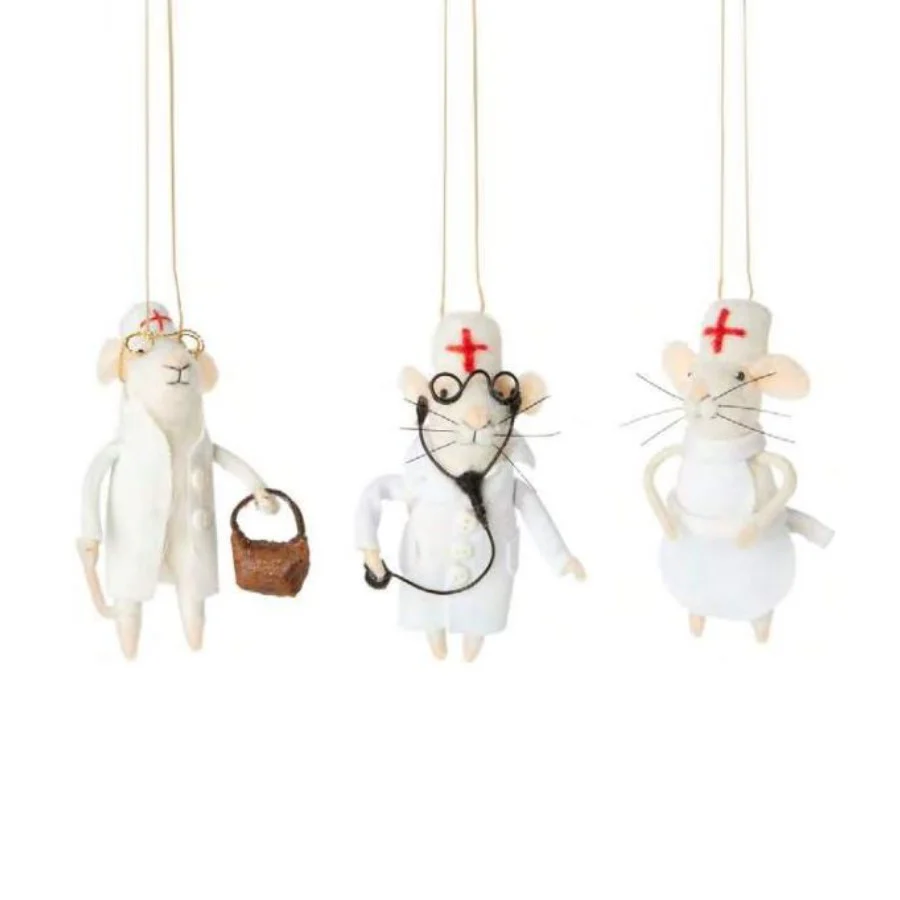 Felt Mouse Doctor with Stethoscope - Image 2
