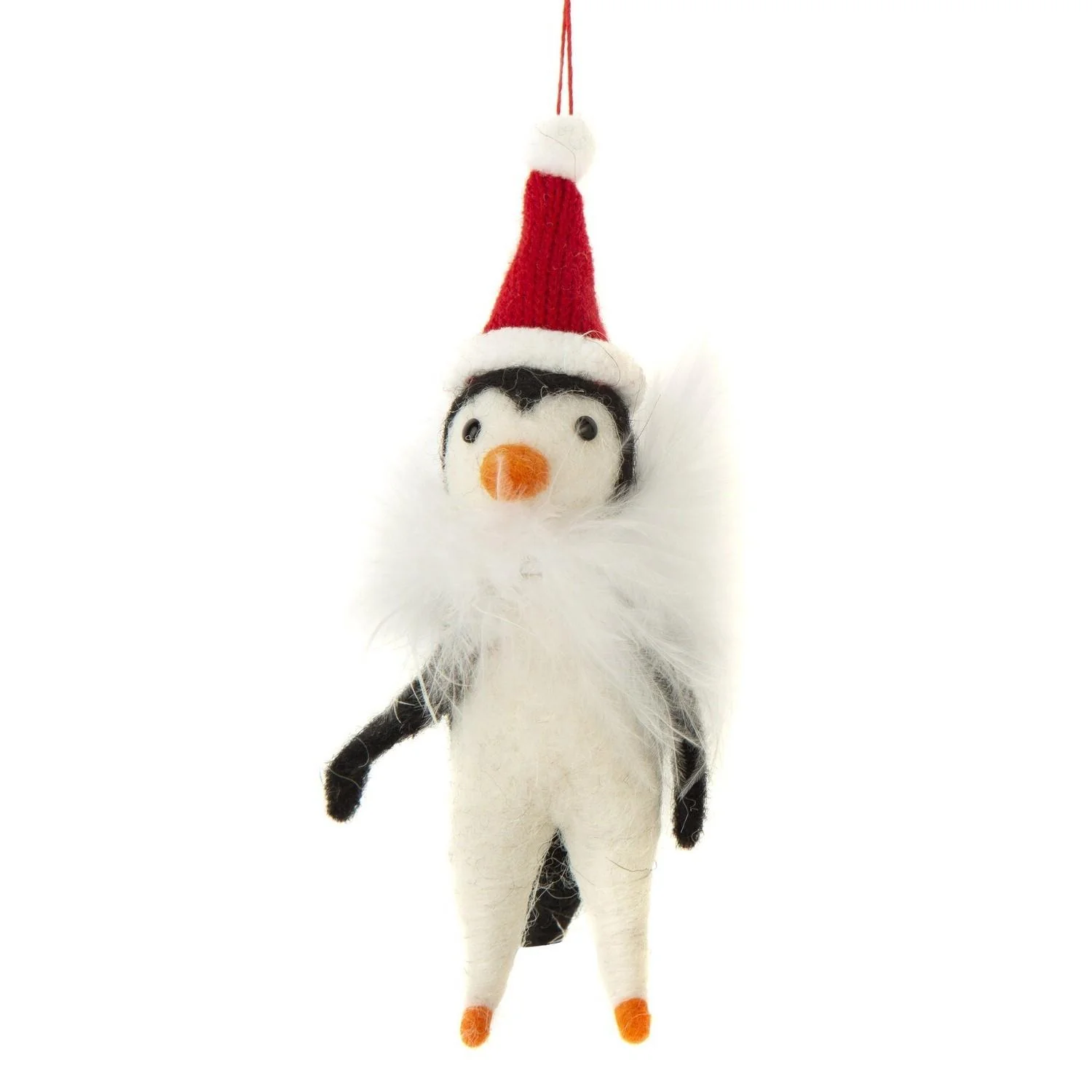Felt Penguin with Santa Hat Ornament