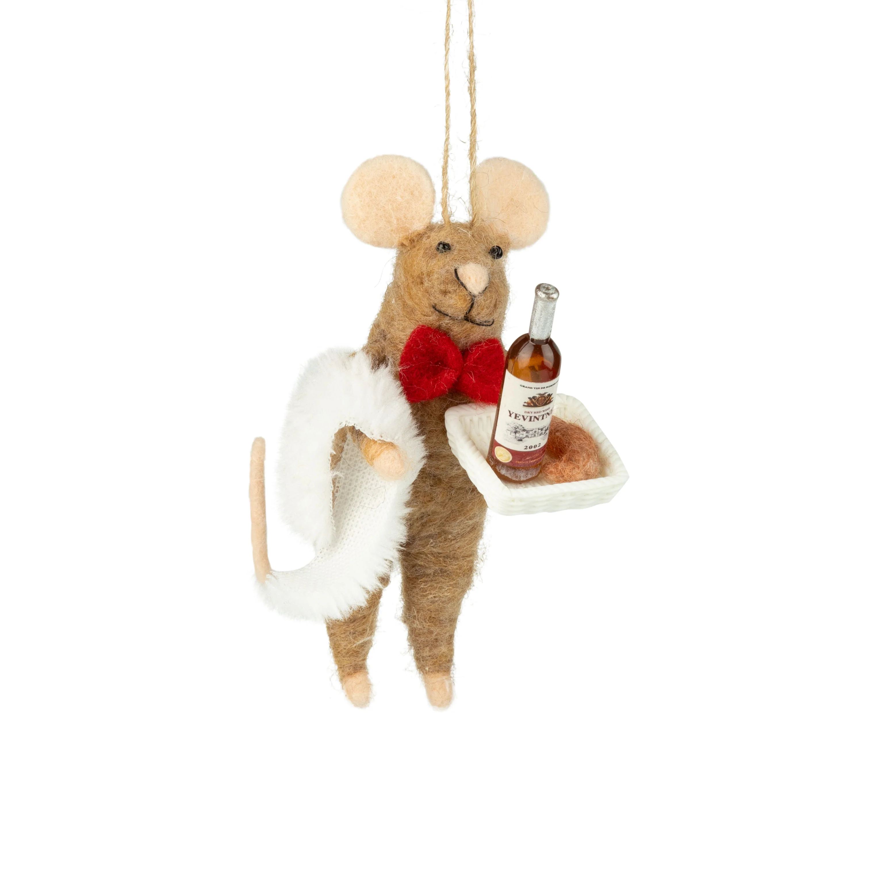 Felt Waiter Mouse Ornament