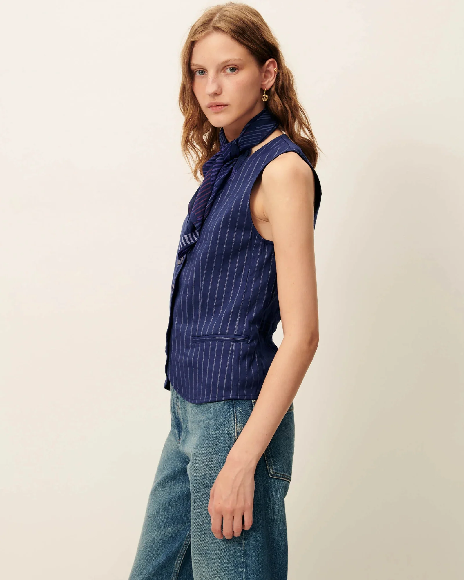 Fernando Buttoned Top (Blazer Blue) - Image 2