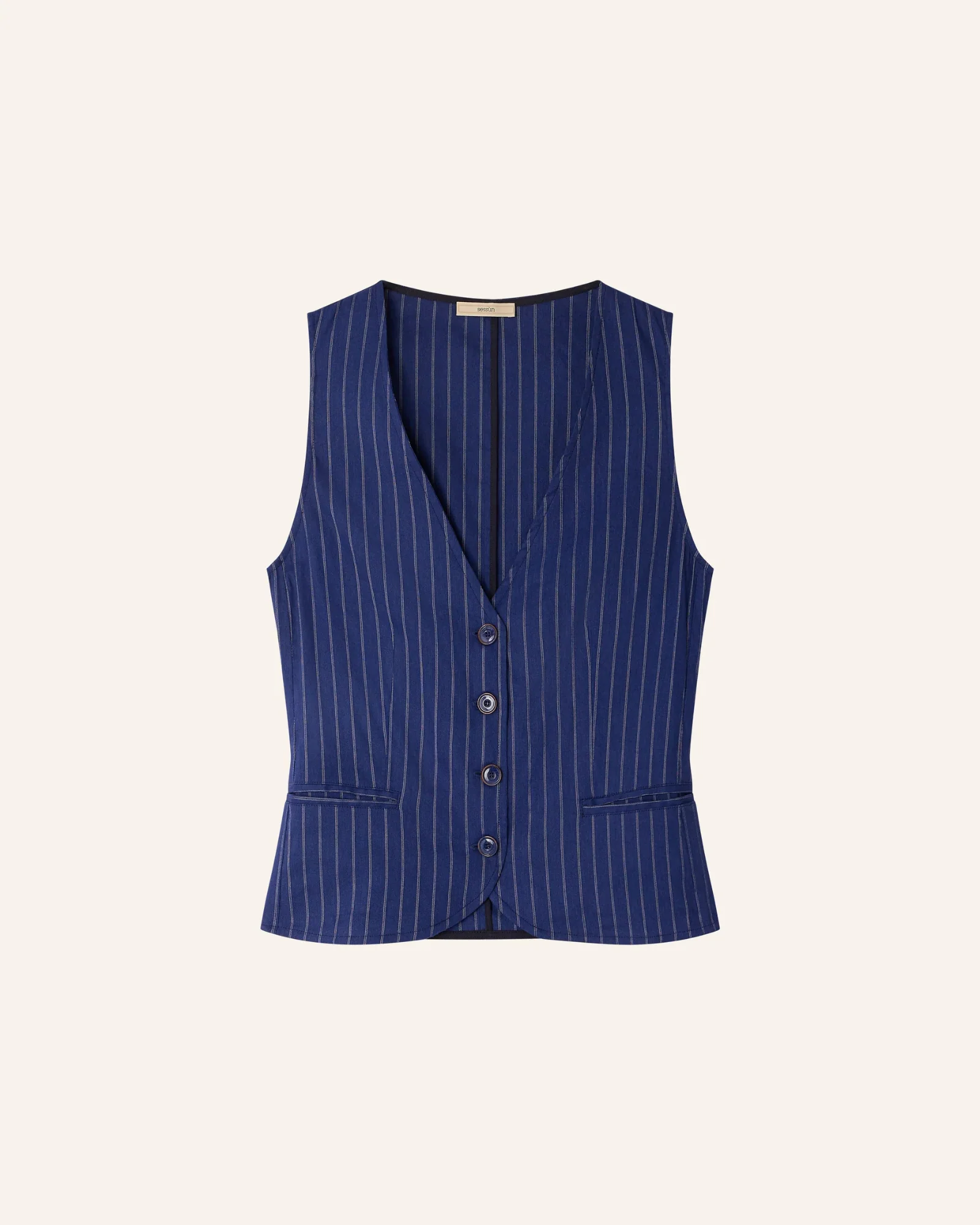 Fernando Buttoned Top (Blazer Blue) - Image 3