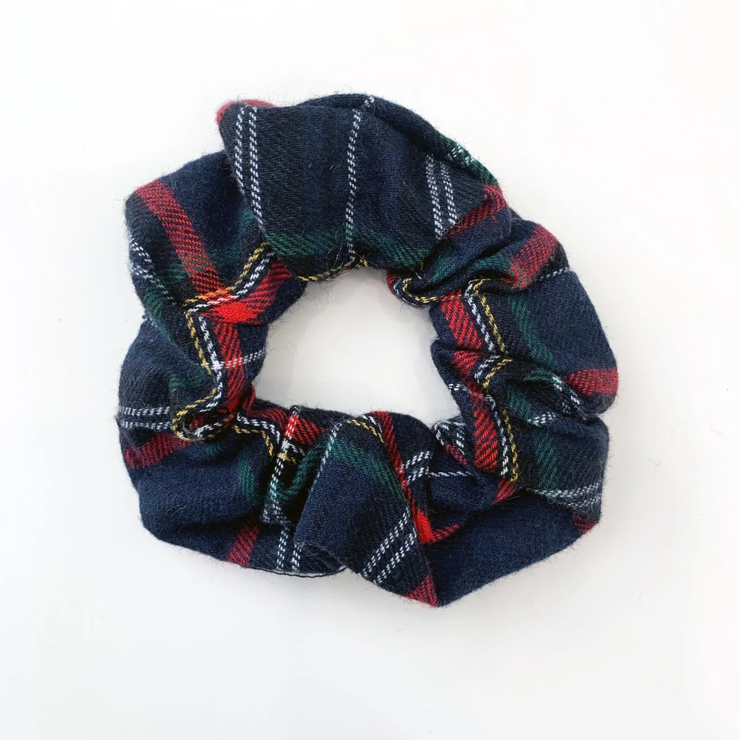 Flannel Scrunchie (Navy Tartan)