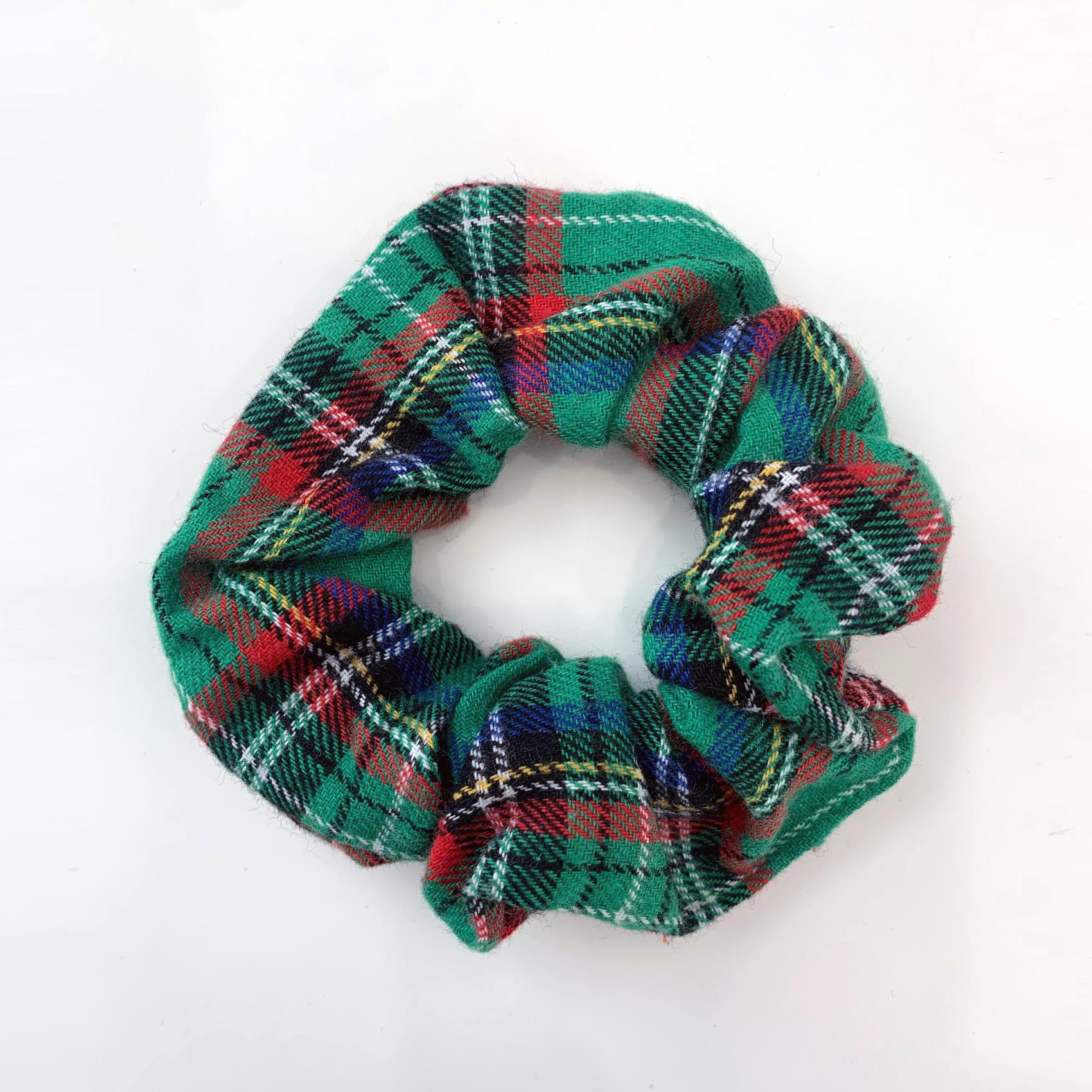 Flannel Scrunchies (Green Tartan)