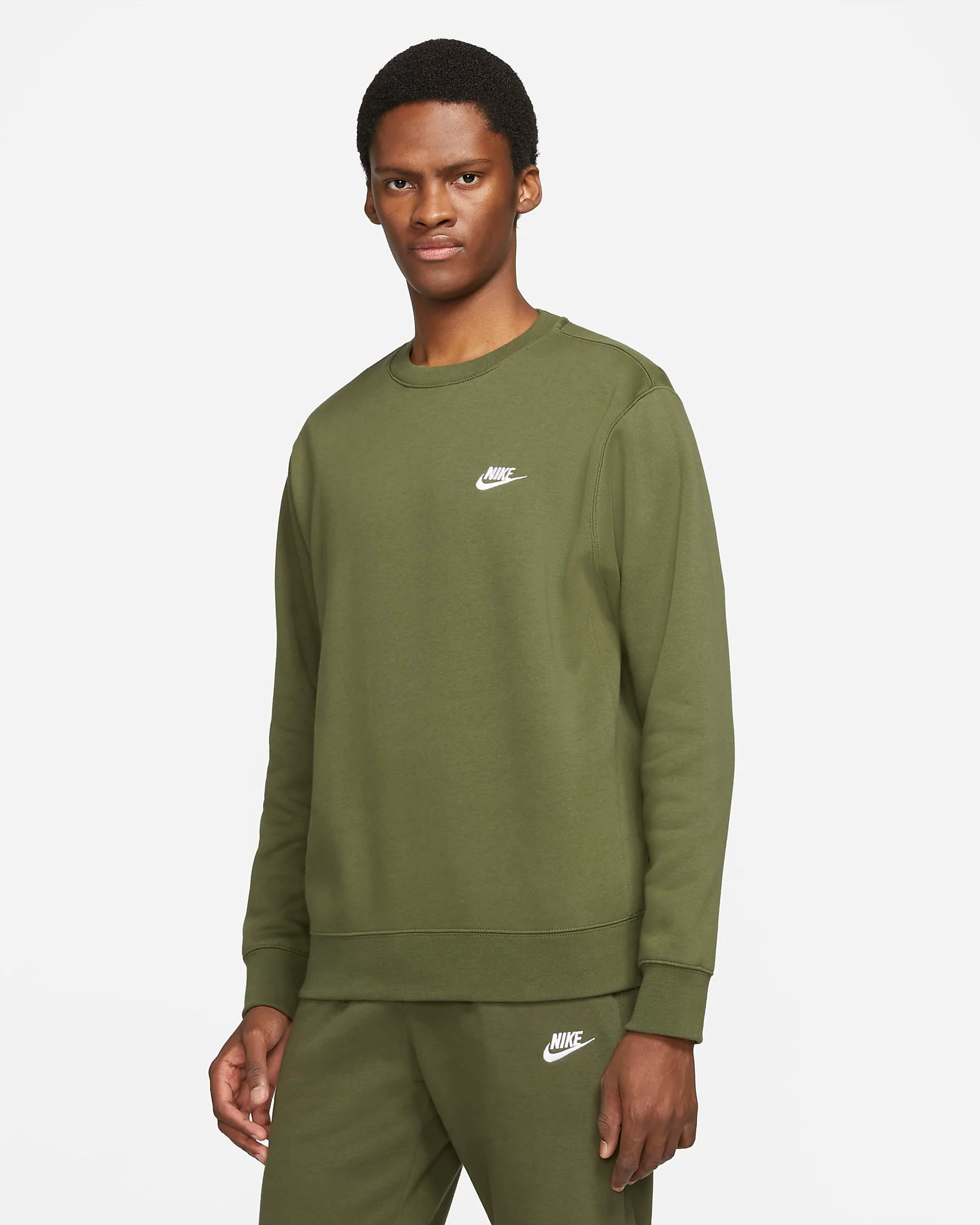 Fleece Crewneck Sweater (Rough Green + White) - Image 3