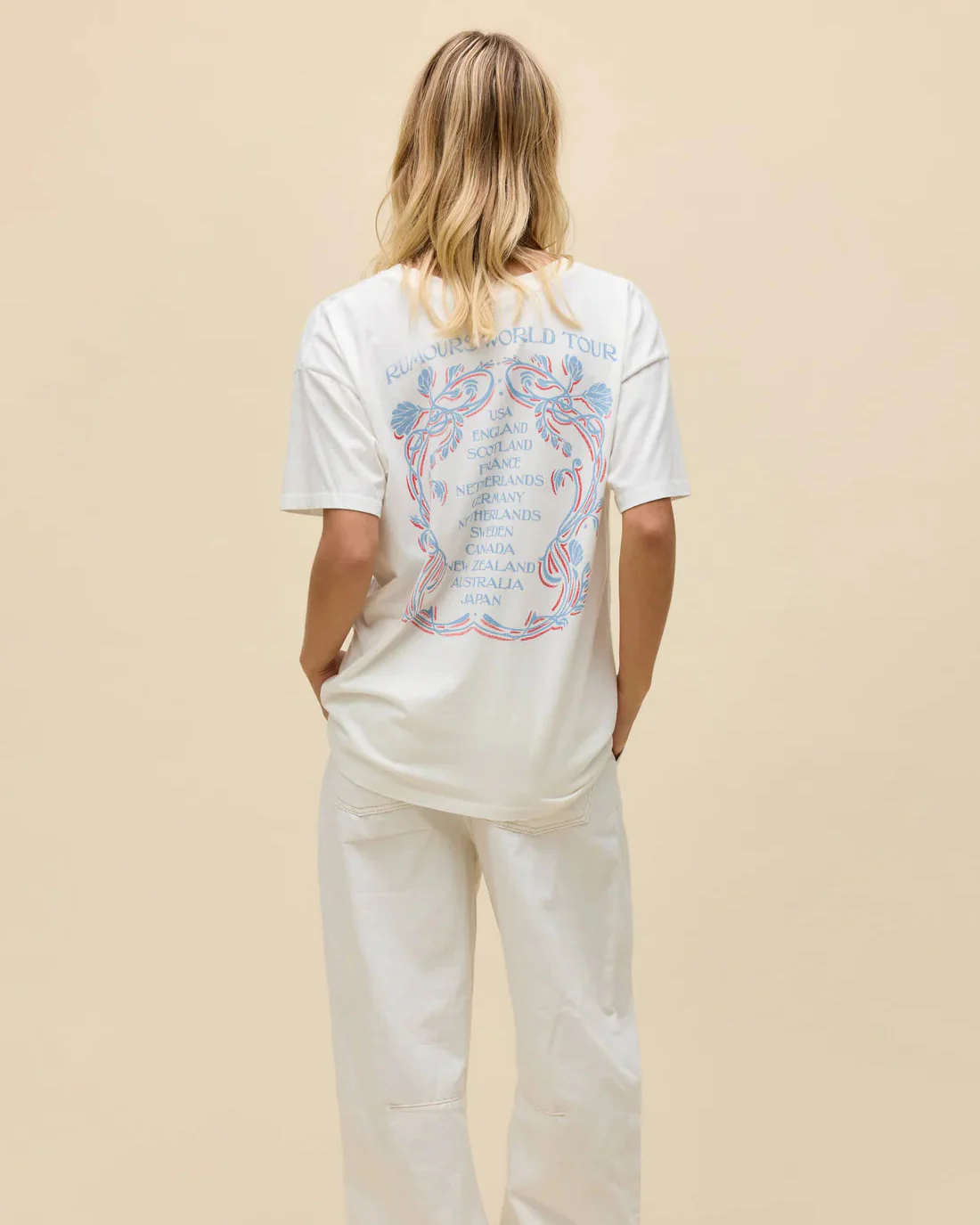 Fleetwood Mac World Tour '77 Merch Tee (Vintage White) - Image 4