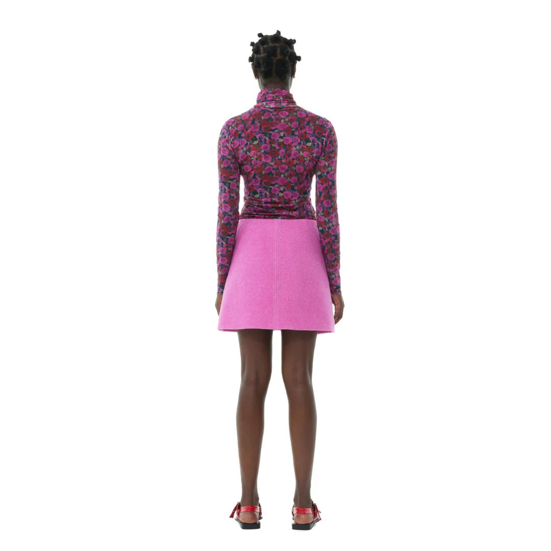 Floral Mesh Long Sleeve Roll Neck Blouse (Fiji Flower) - Image 4