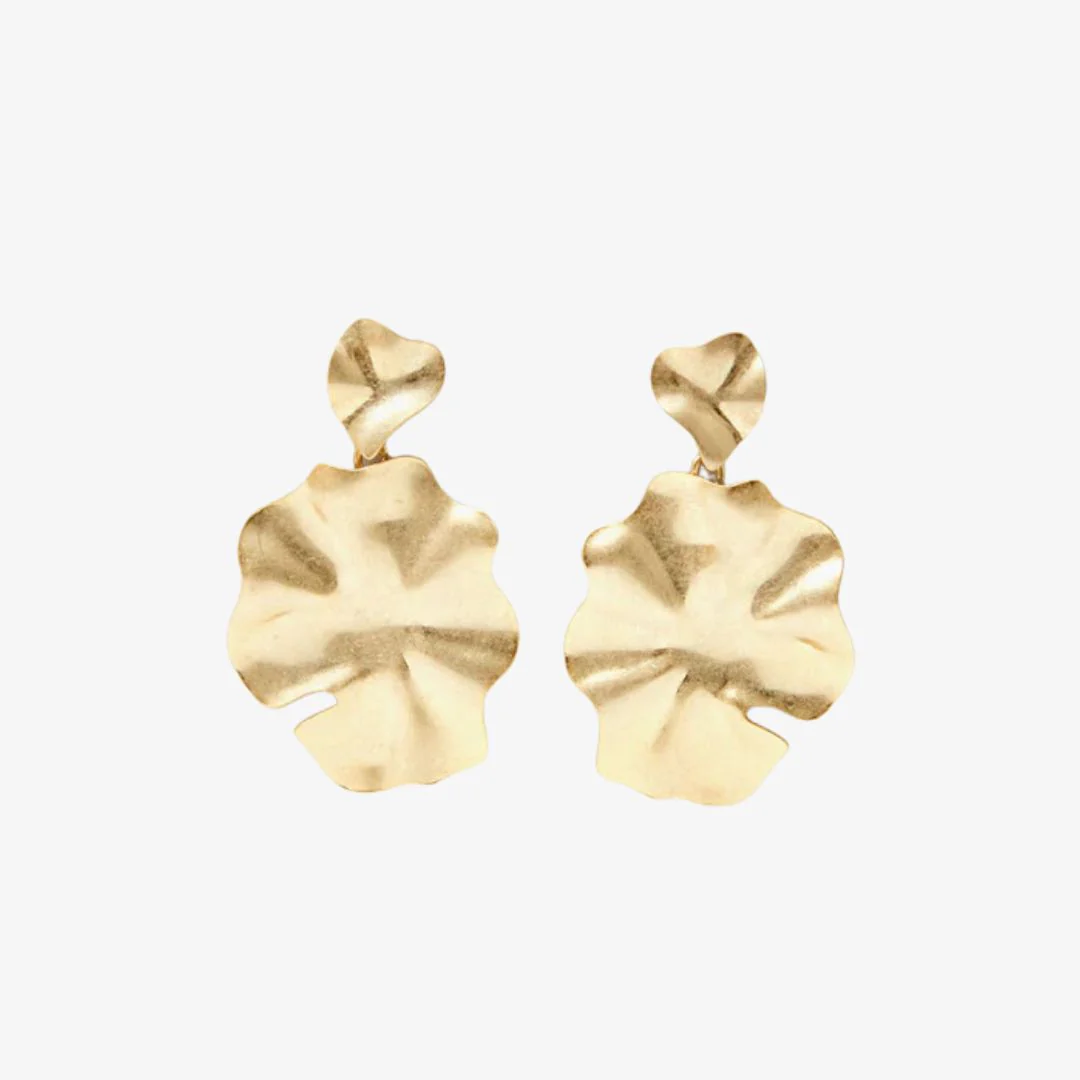 Flower Statement Earrings (Vintage Gold)