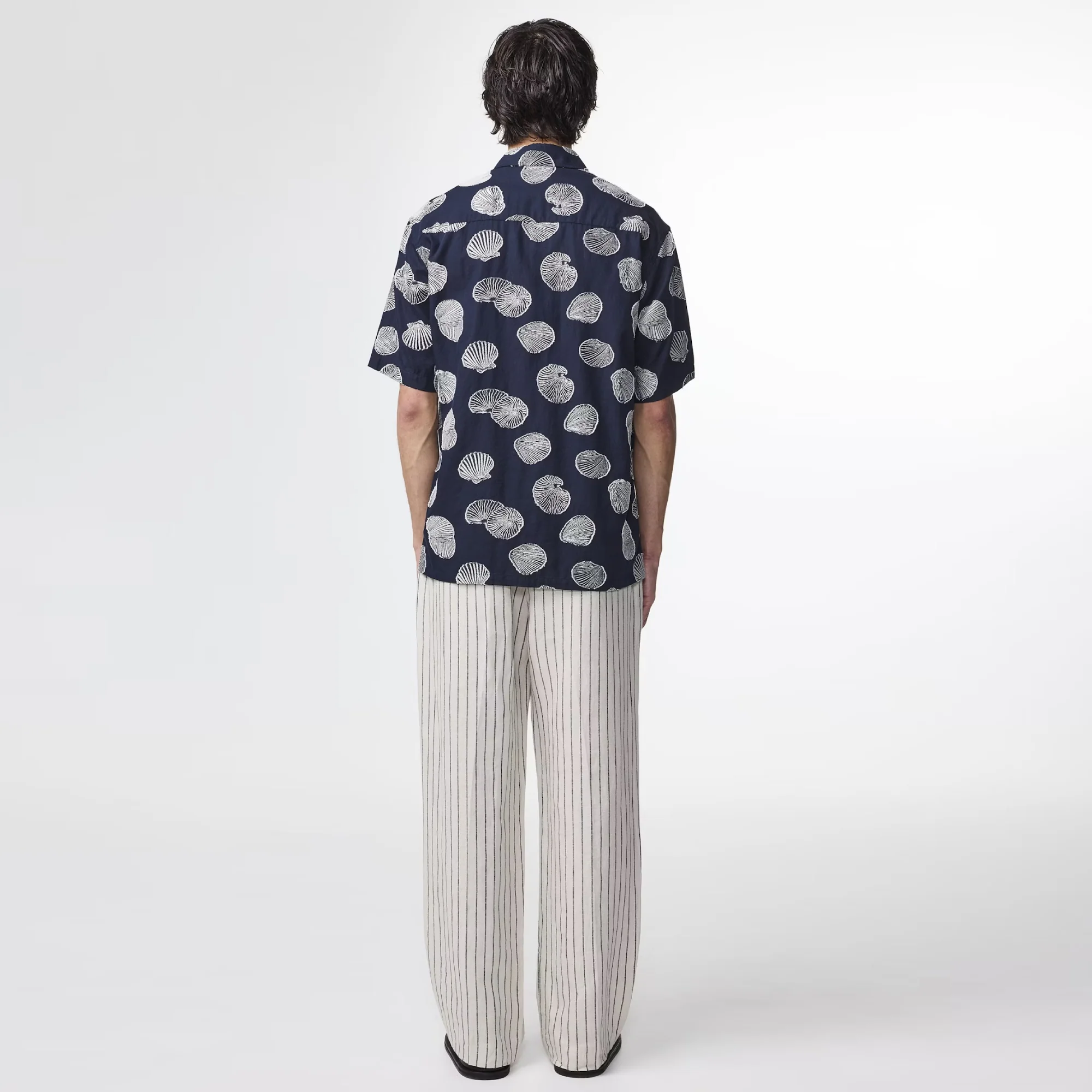 Freddy 5715 Fil-Coupé Jacquard Shirt (Navy Blue) - Image 3