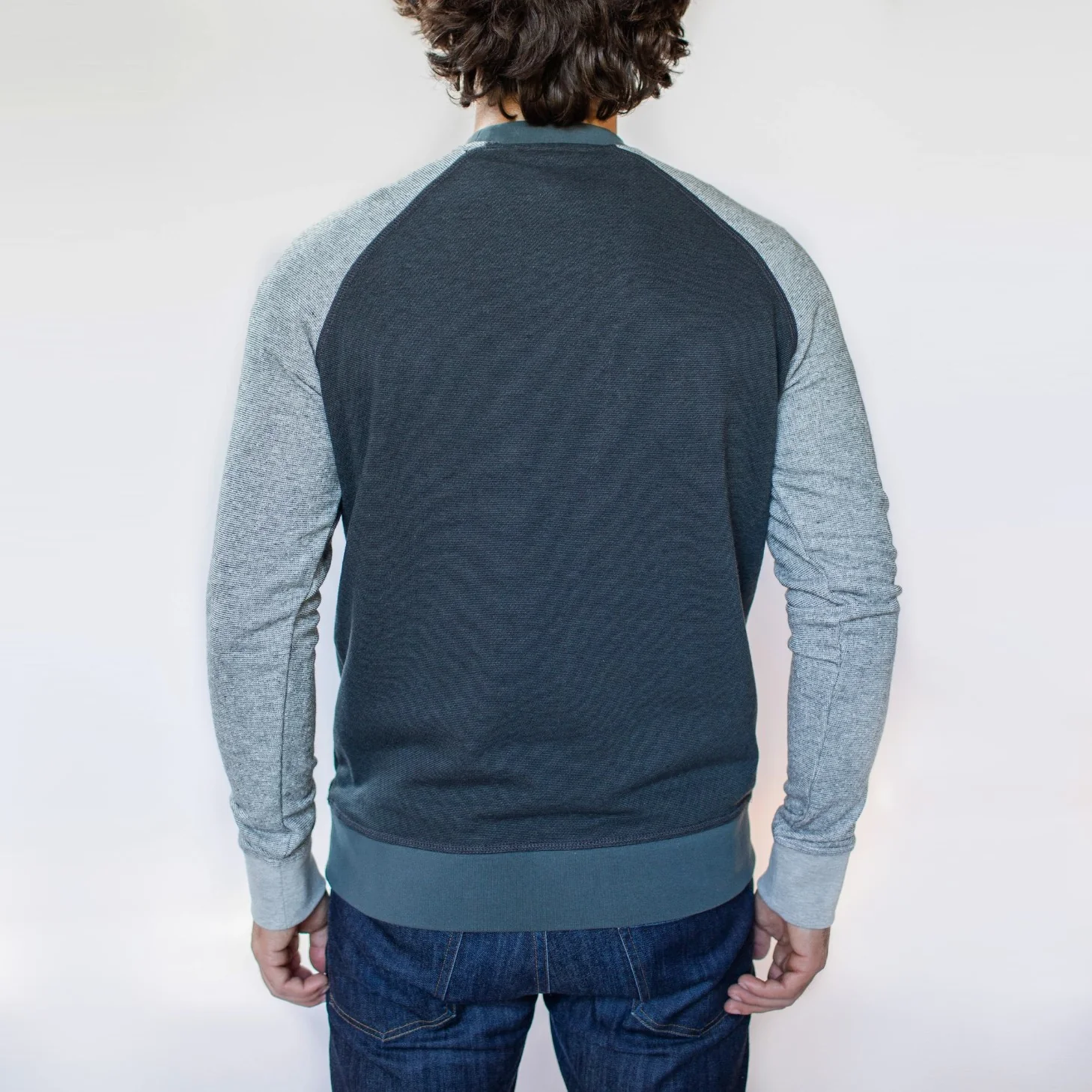 French Terry Pullover (Grey + Charcoal) - Image 2
