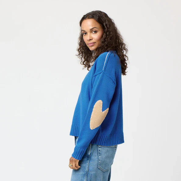 Frenchy Cotton Sweater (Mid Blue) - Image 3