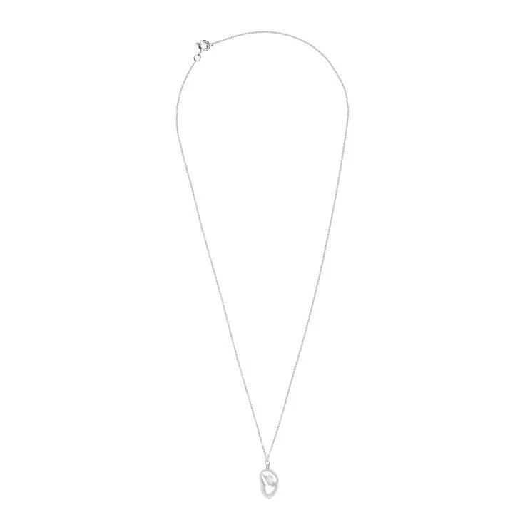 Fresh Water Pearl Baroque Necklace (Silver) - Image 2