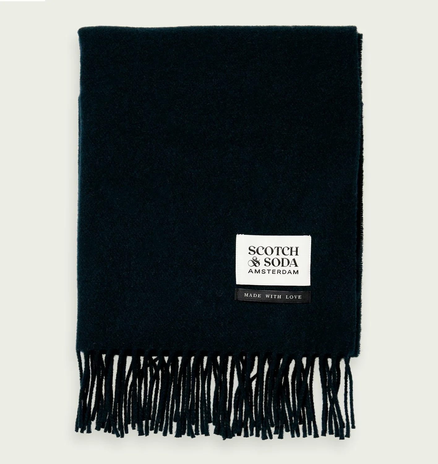 Fringed Wool Scarf (Space Green Melange) - Image 2