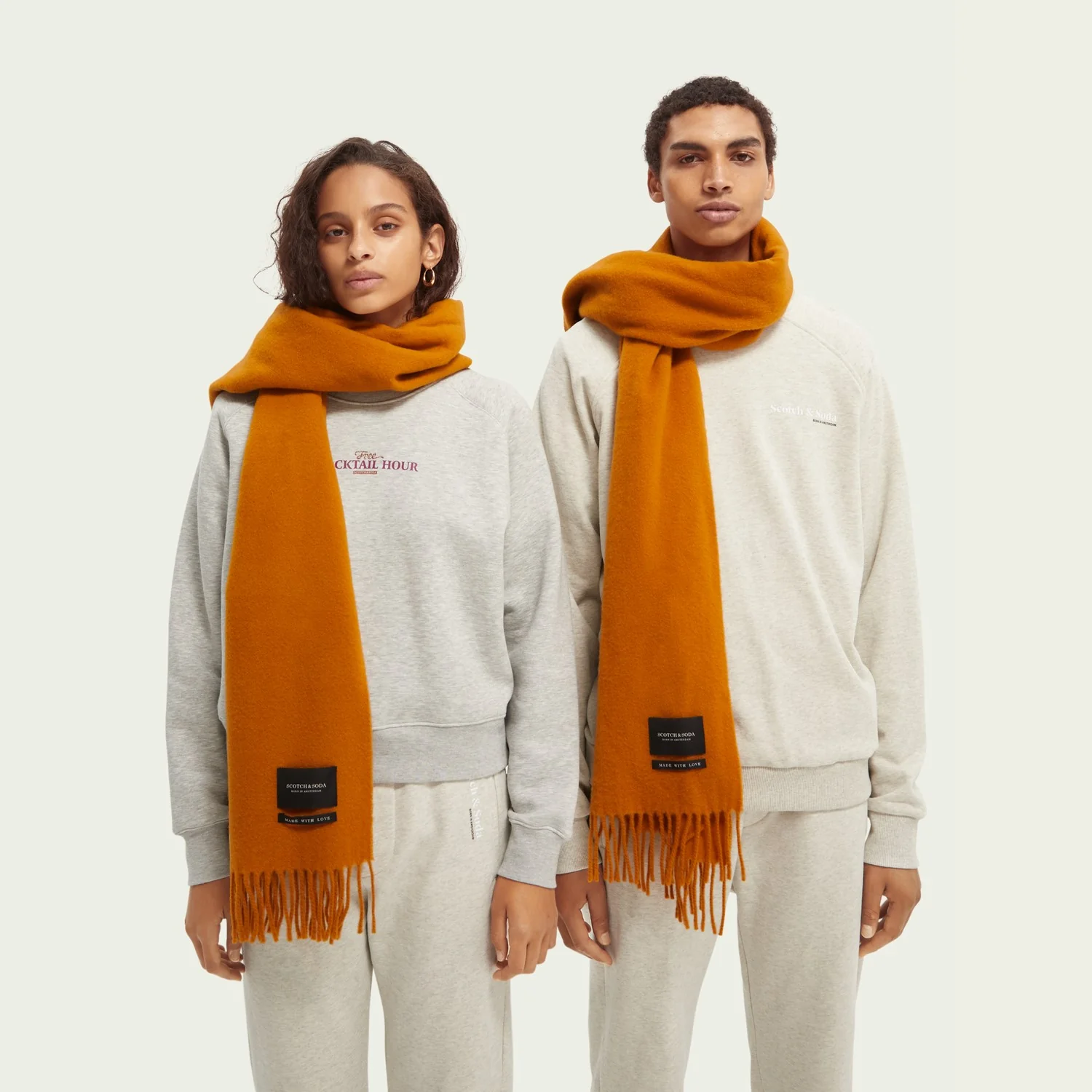 Fringed Woven Wool Scarf (Copper)