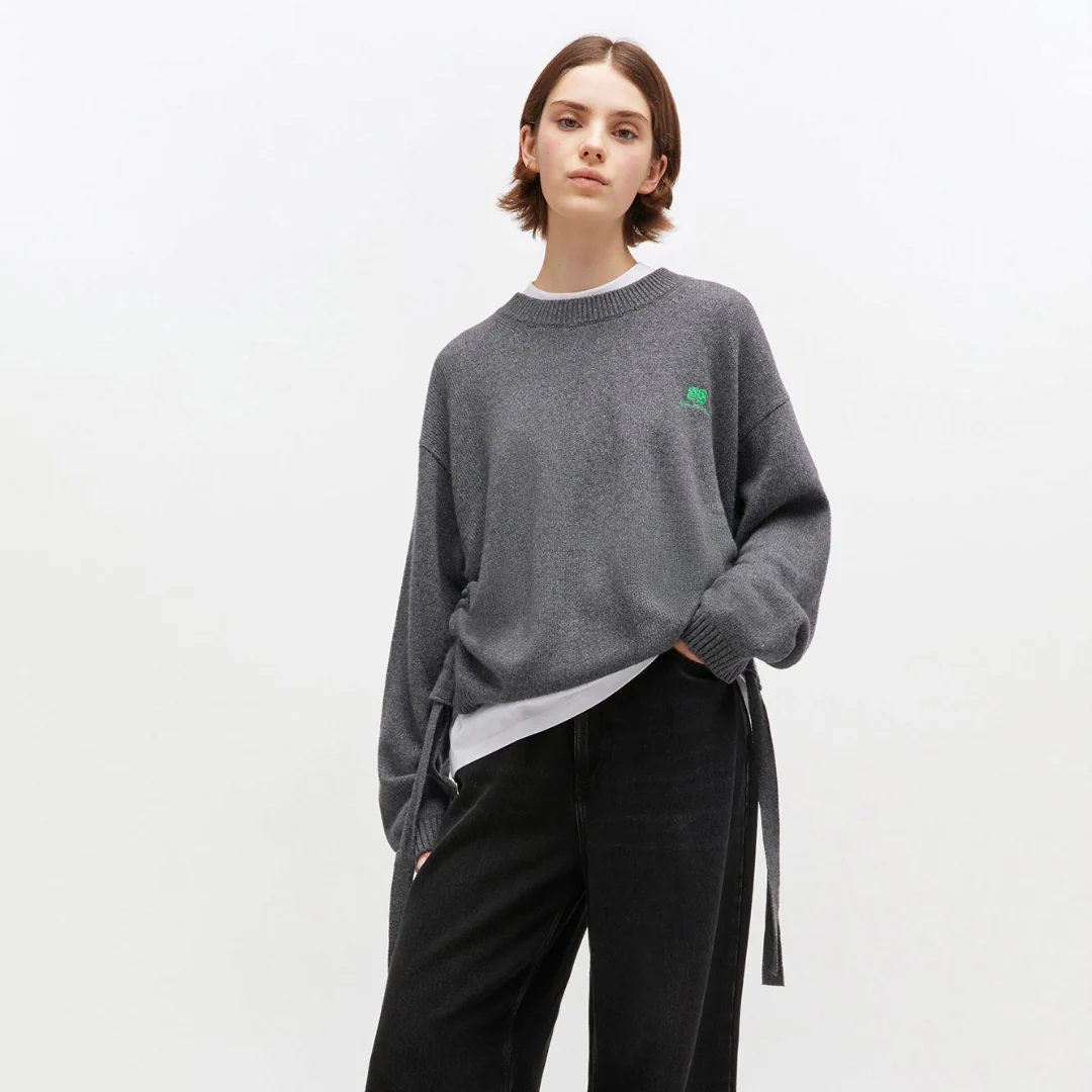 Future Wool Mix Oversized O-Neck (Charcoal Grey)