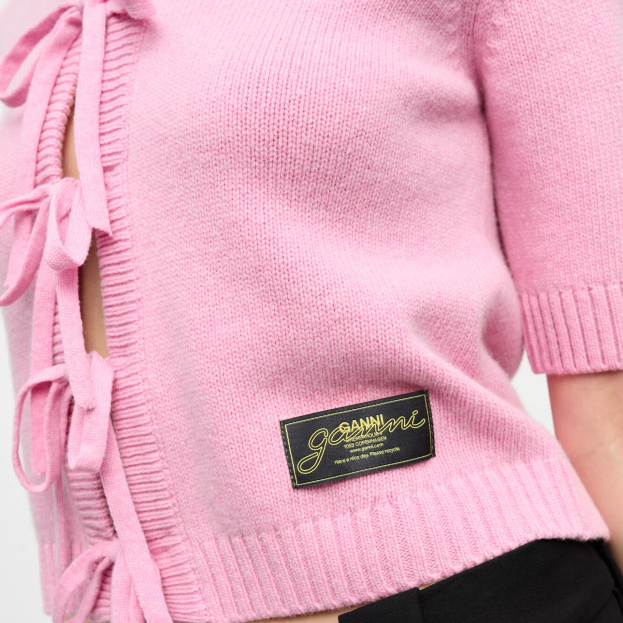 Future Wool Mix Short Sleeve Cardigan (Primrose Pink) - Image 3