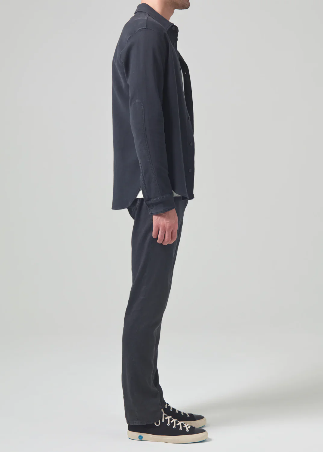 Gage Slim Straight Stretch Linen (Washed Black) - Image 3
