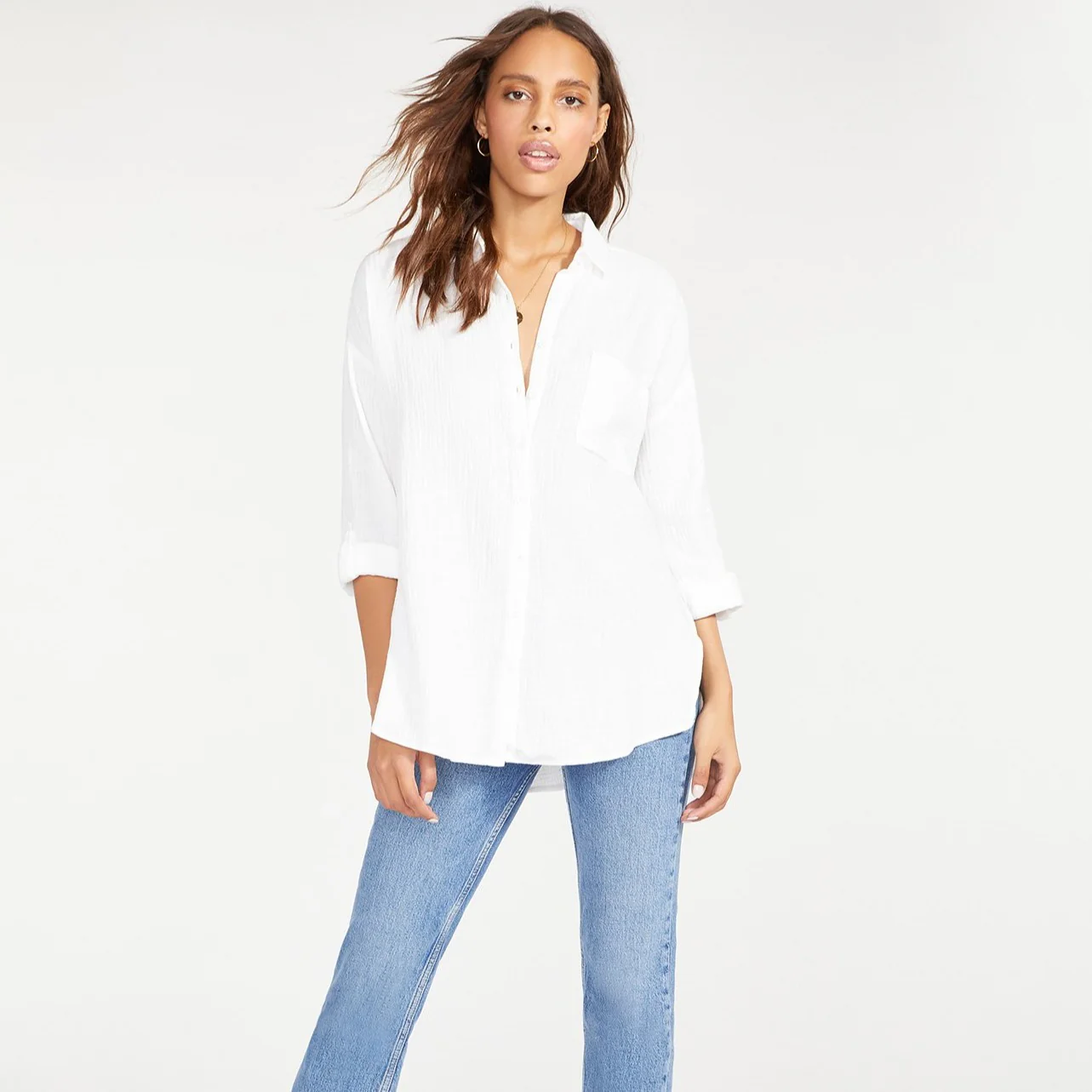 Gauze I Love You Oversize Tunic (White)