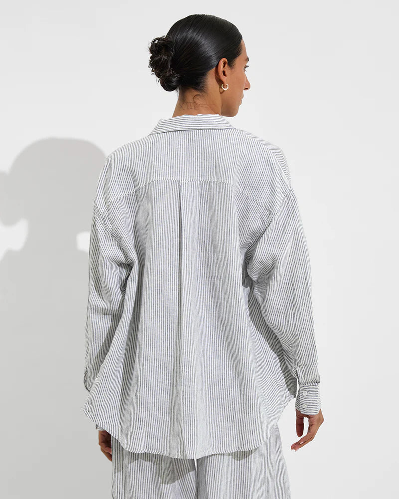 Getaway Button Down Coastal Stripe (Varsity + Coconut) - Image 2