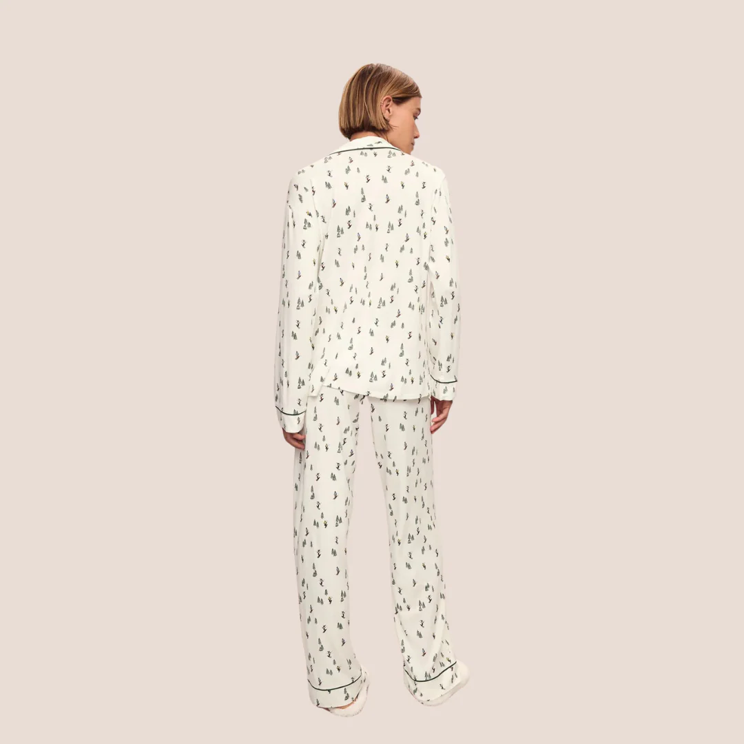 Gisele Printed Long PJ Set (Alpine Skier) - Image 2