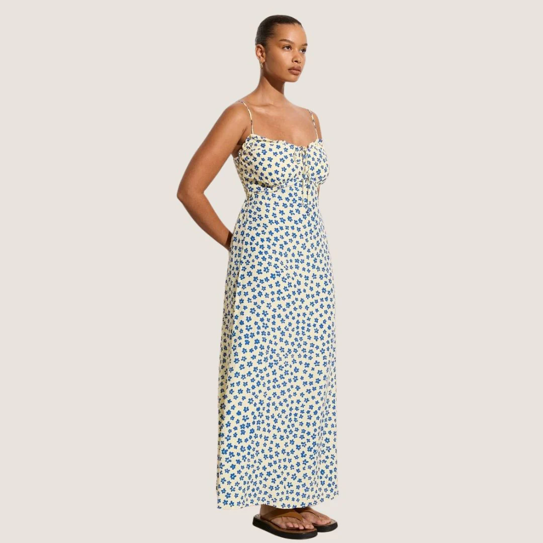 Gita Midi Dress (Floral + Blue) - Image 2