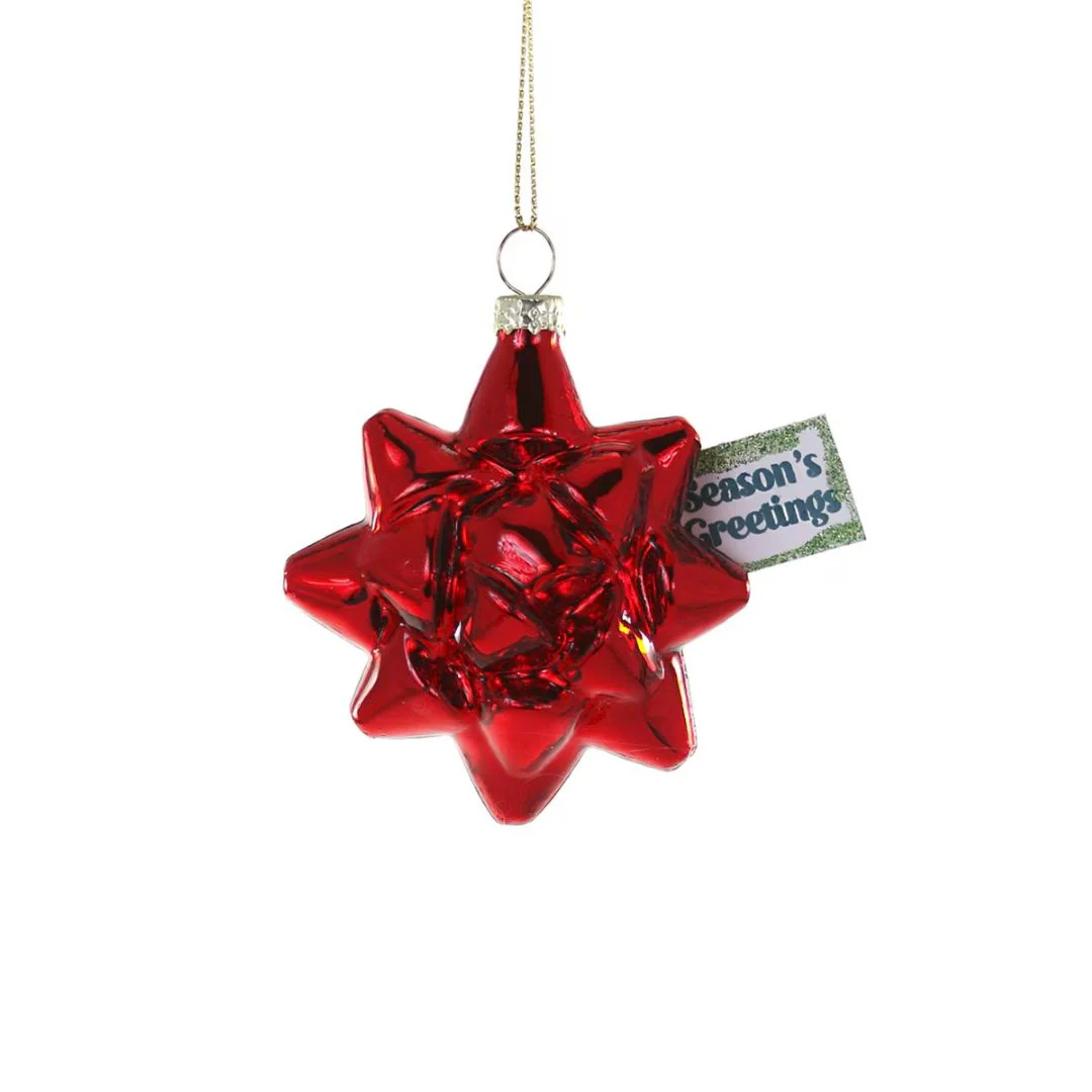 Glass Vintage Bow Ornament