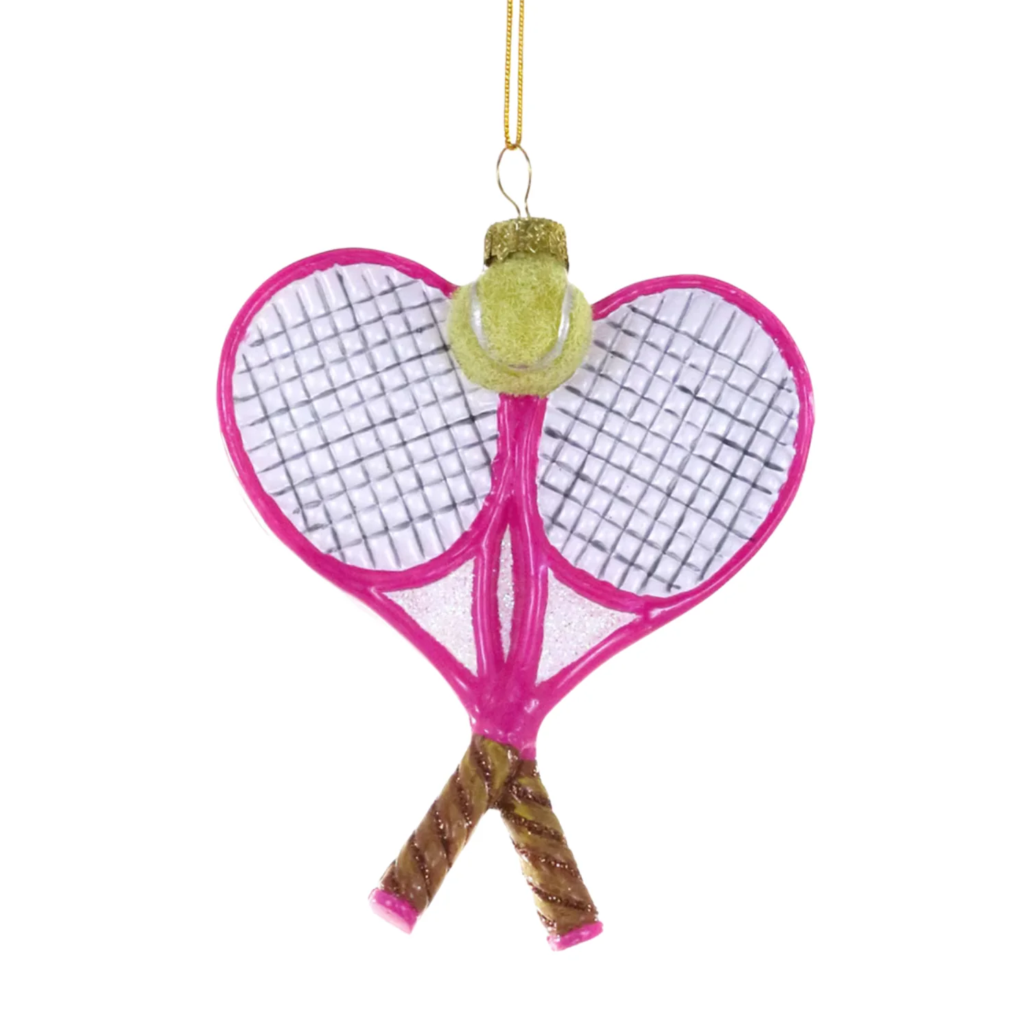 Glass Deuce Pink Tennis Ornament