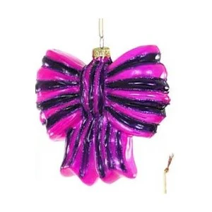 Glass Striped Bow Ornament - Image 5