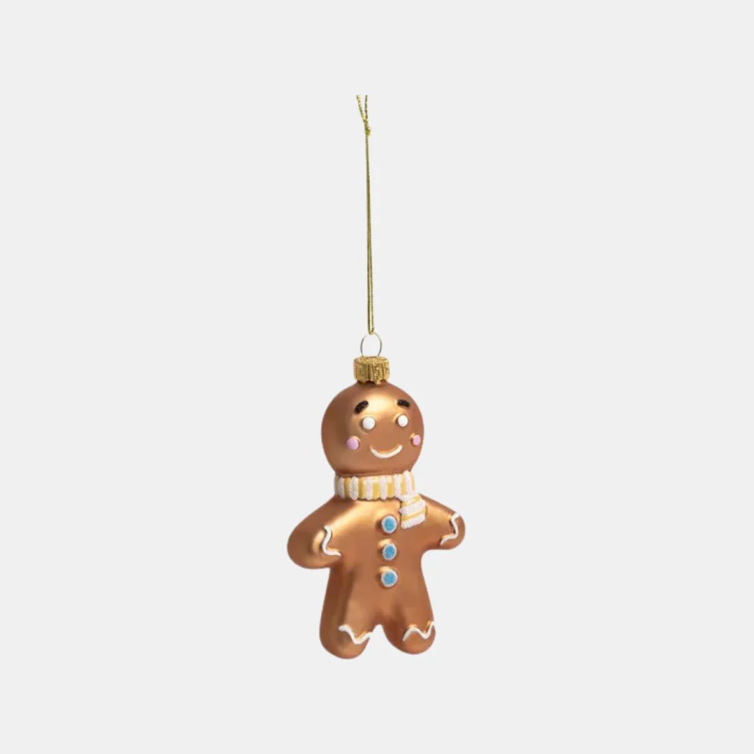 Glass Gingerbread Ornament (Pink)
