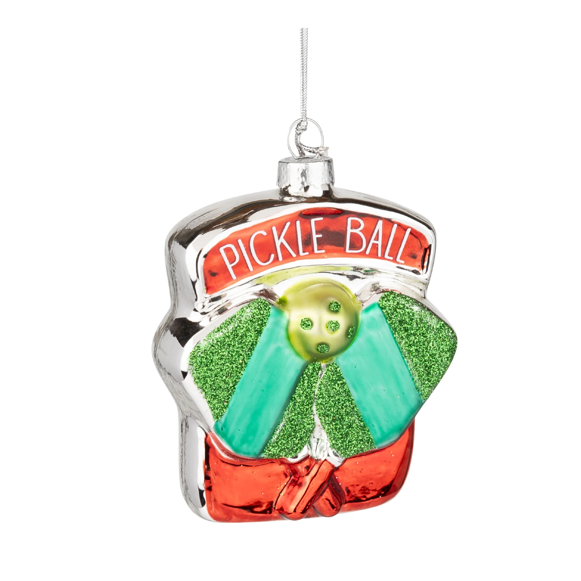 Glass Pickleball Ornament