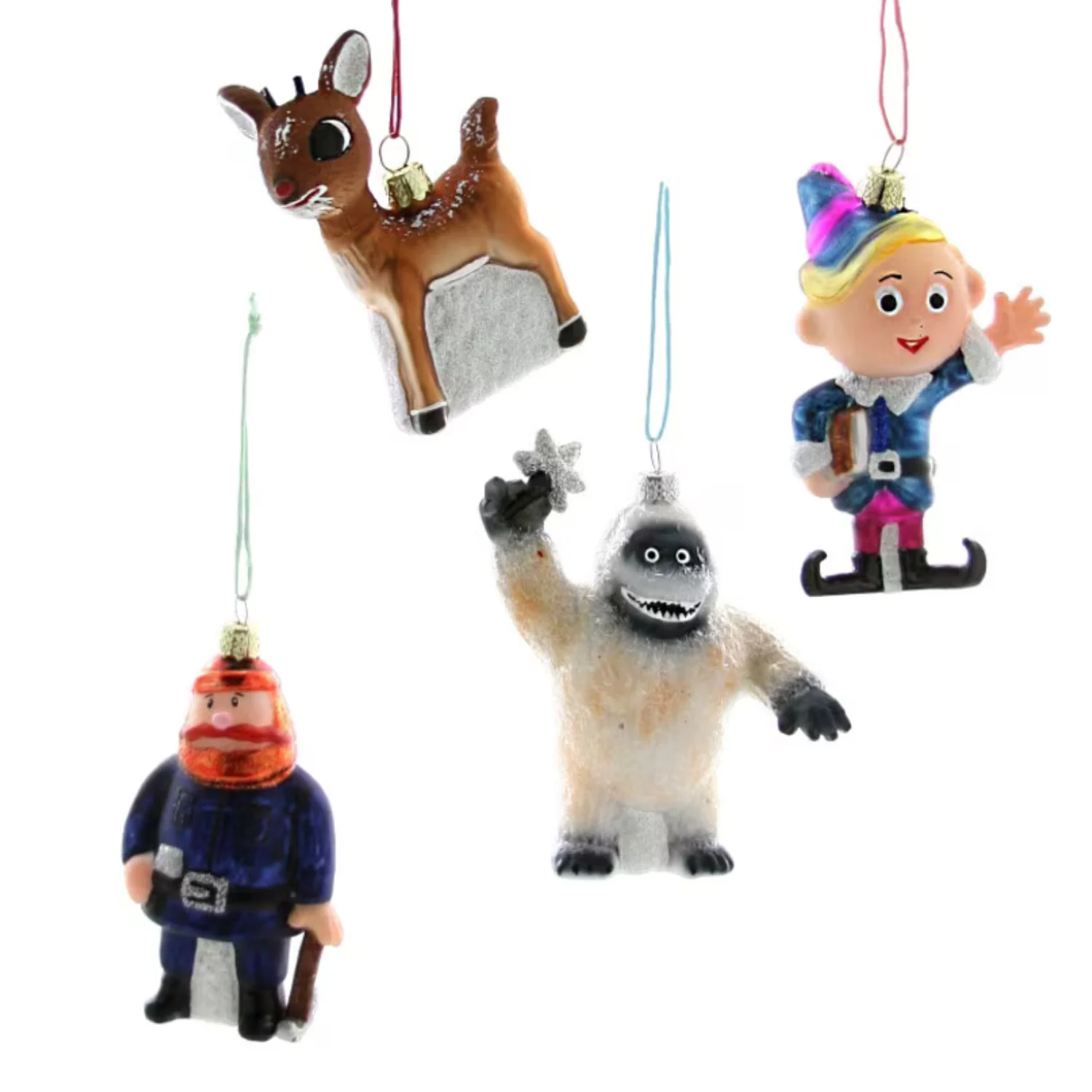 Glass Retro Rudolph Character Ornament