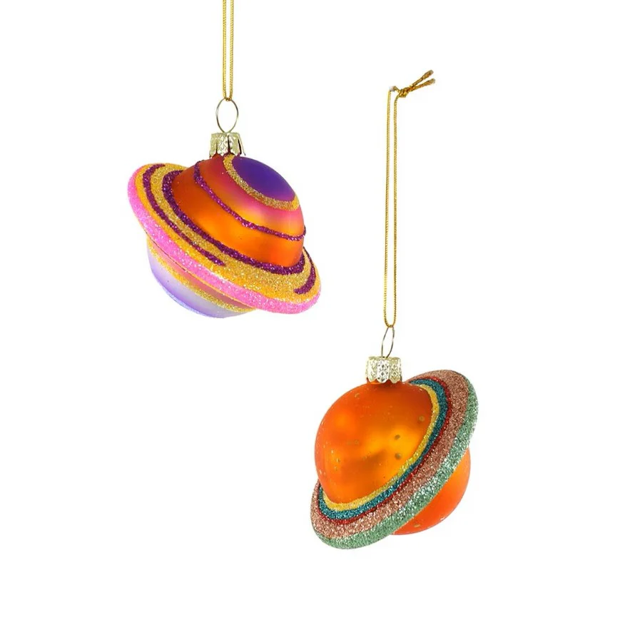 Glass Saturn Ornament