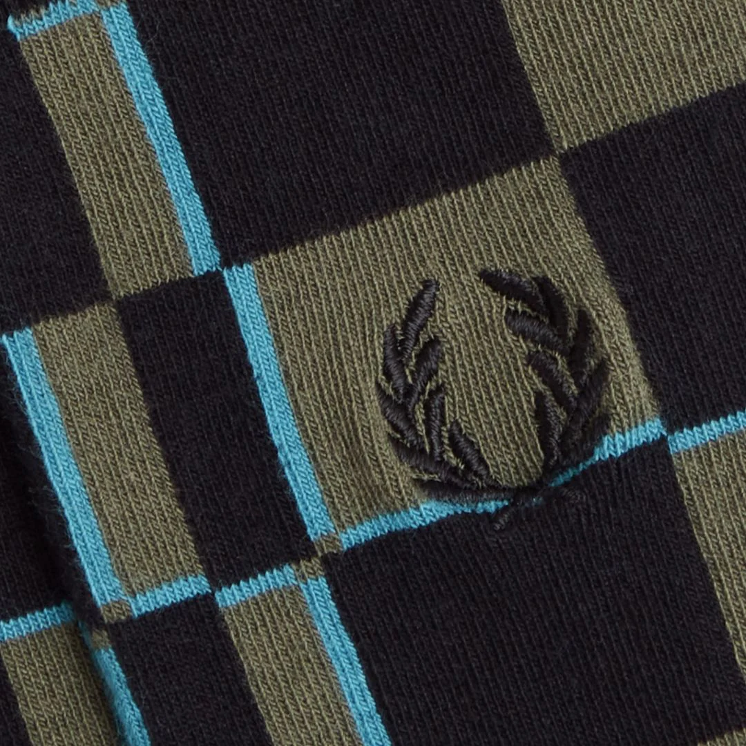 Glitch Chequerboard Socks (Cyber Blue + Black) - Image 2