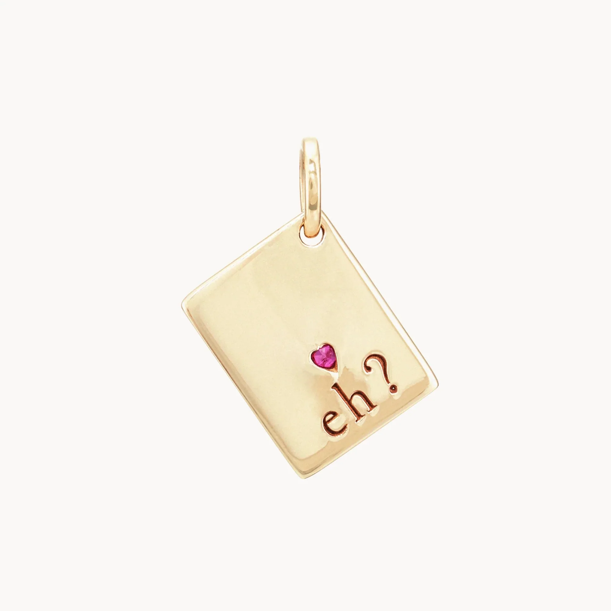Glowing Hearts Reversible Passport Charm (10k Gold) - Image 2