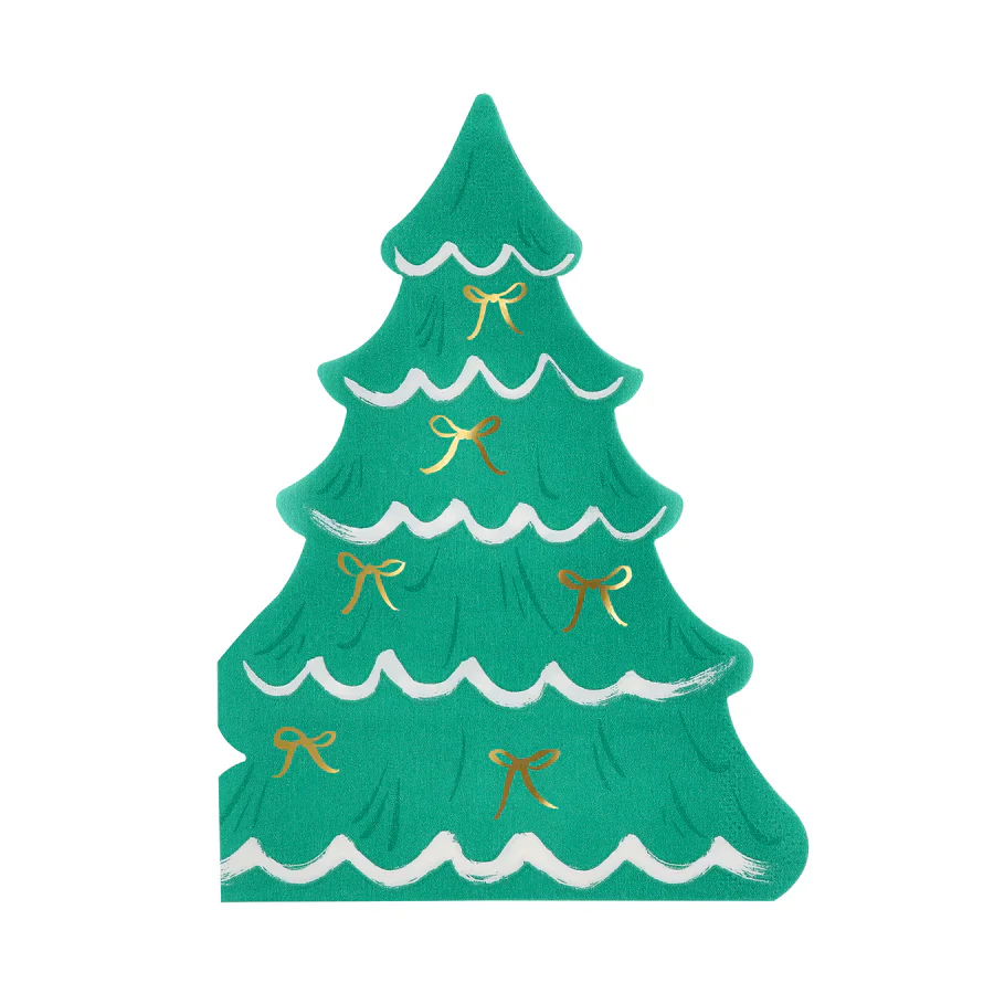 Gold Bow Tree Napkins - Image 2