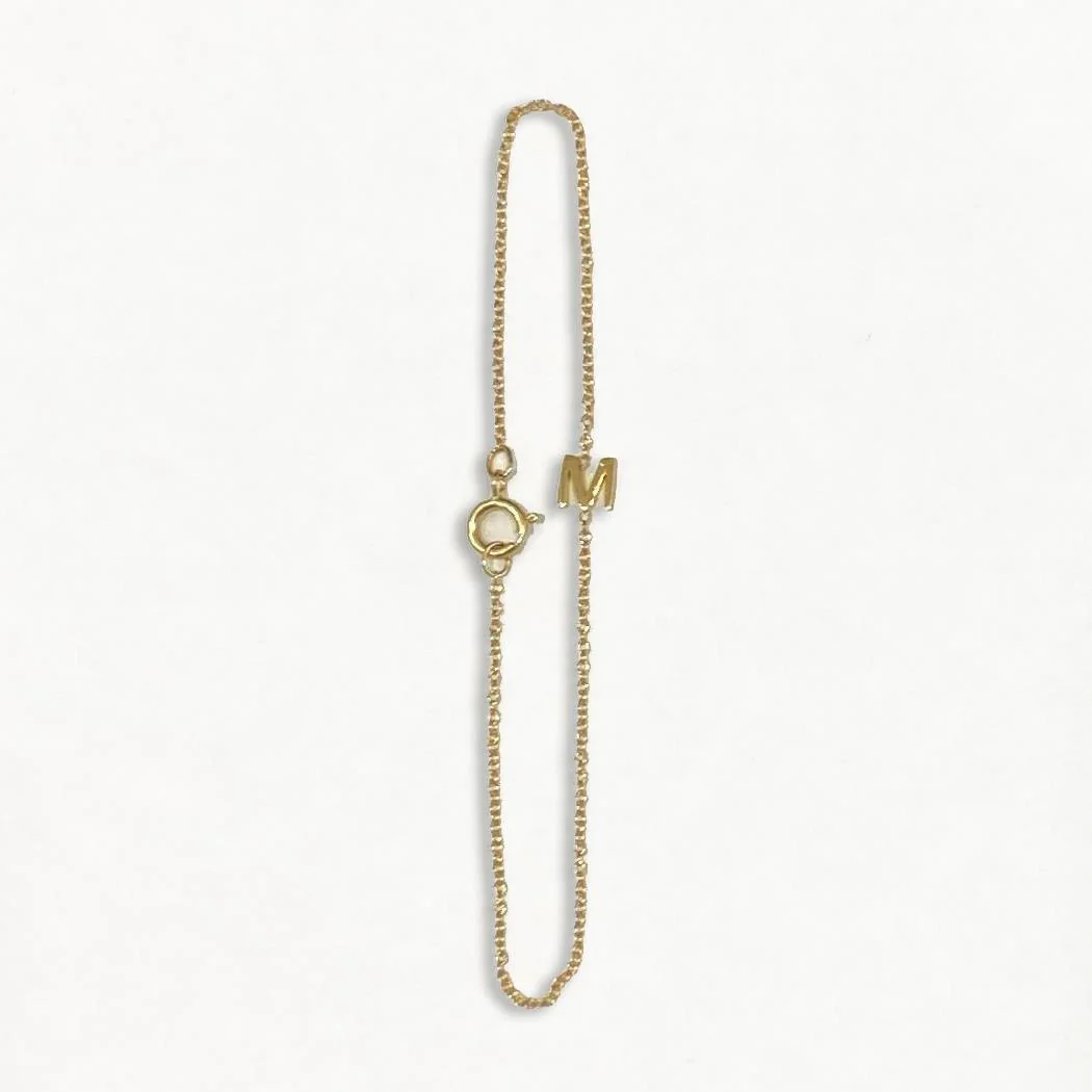 Gold Mini Initial Bracelet - Image 4