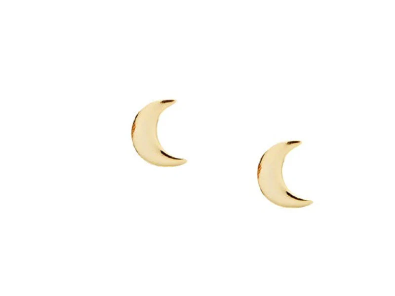 Gold Simple Moon Stud
