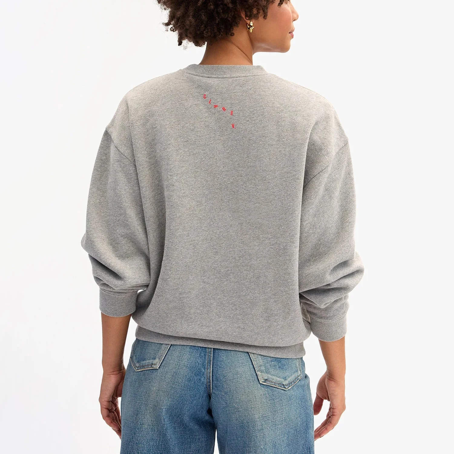 Grand Block "Ciao" Oversized Sweatshirt (Grey Melange) - Image 2