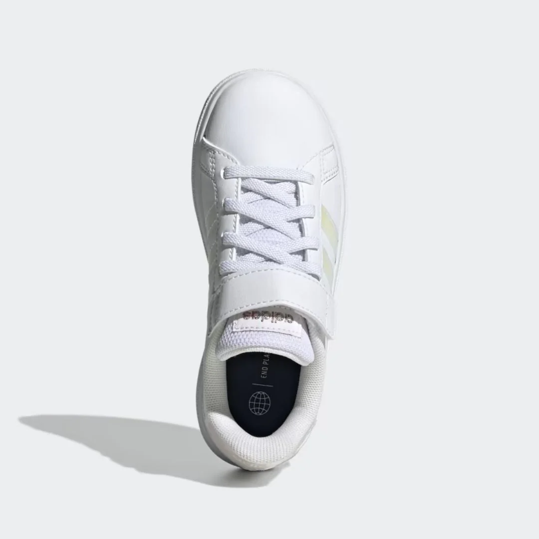 Grand Court Lifestyle Shoes (Cloud White + Iridescent + Cloud White) - Image 2